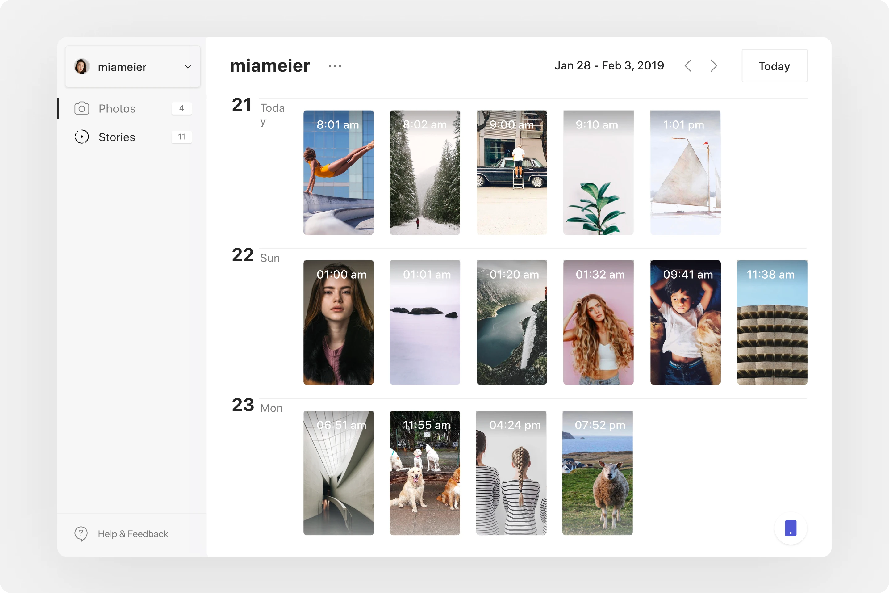 Combin Scheduler — weekly planning view
