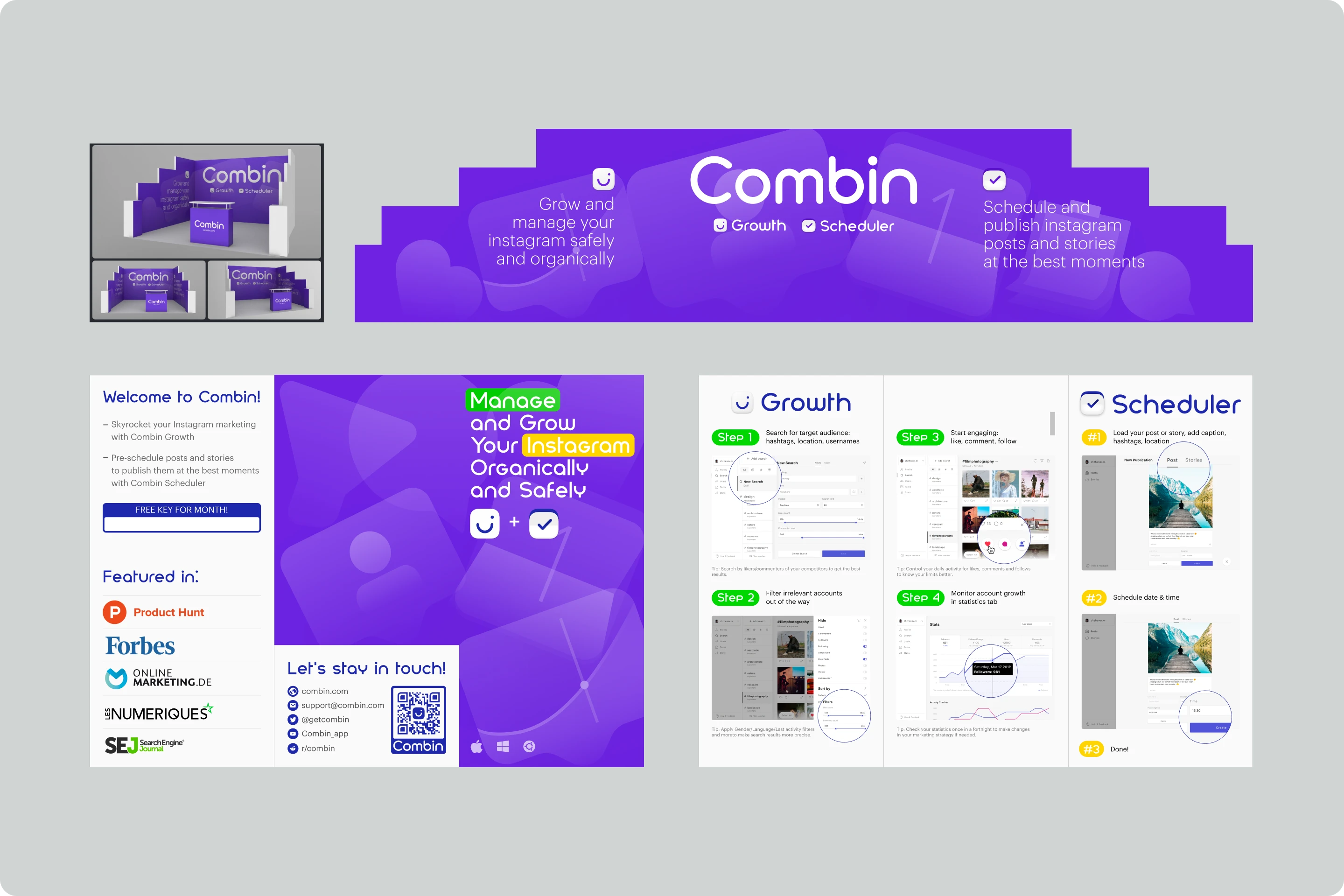 Combin — campaign landing pages and promo layouts