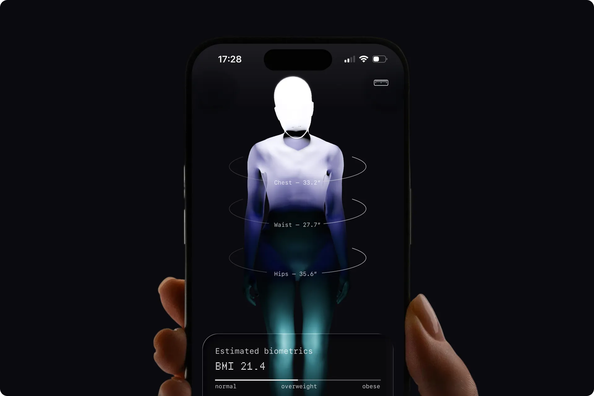 Vana — estimated biometrics with 3D body visualization