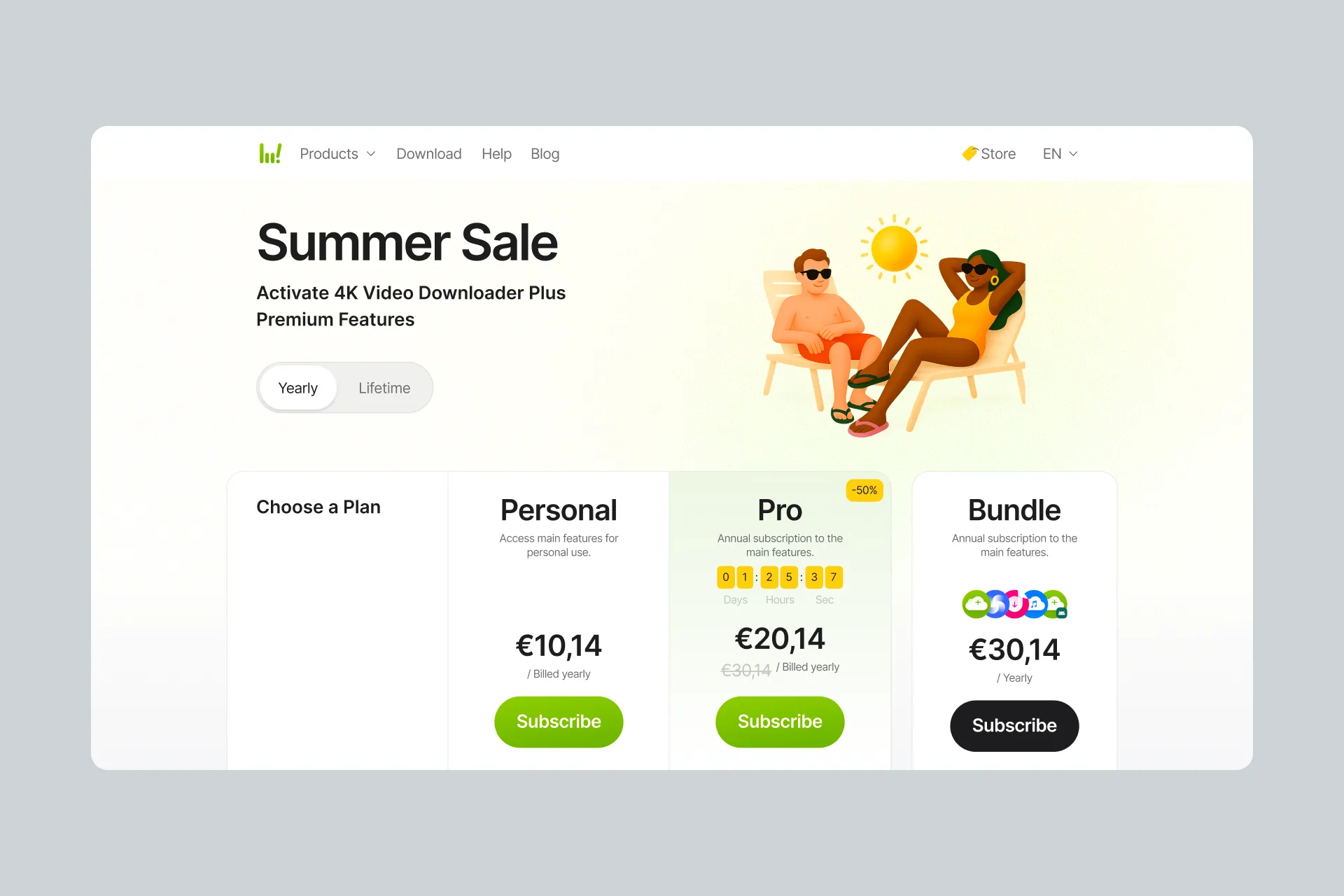 4K Download subscription pricing page