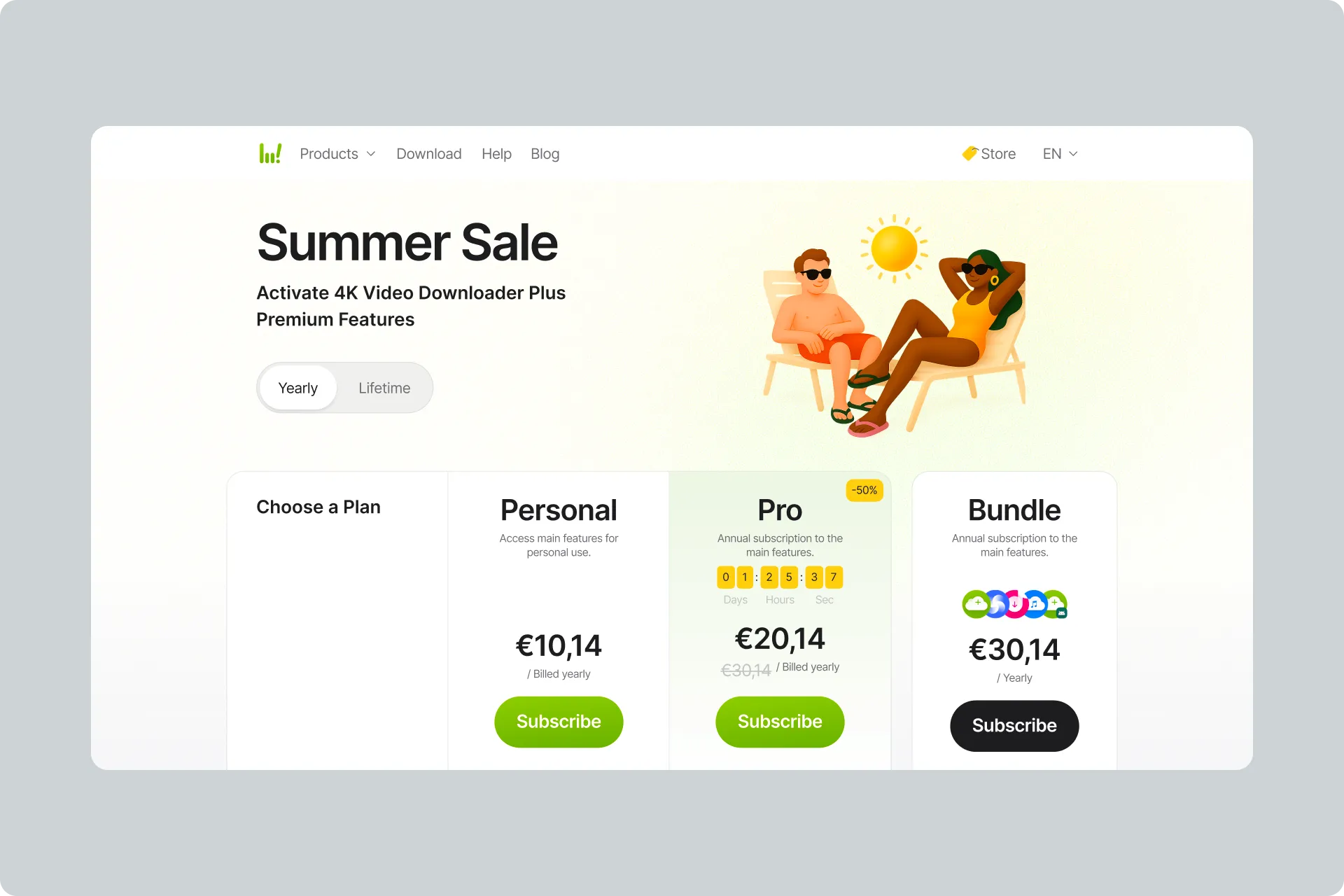 4K Download subscription pricing page