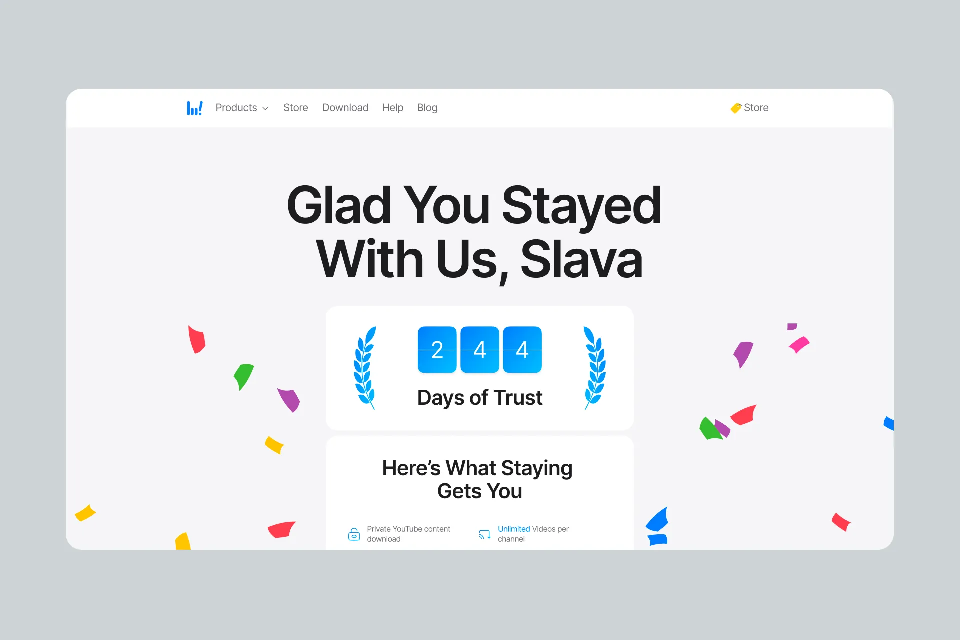 4K Download subscription loyalty screen