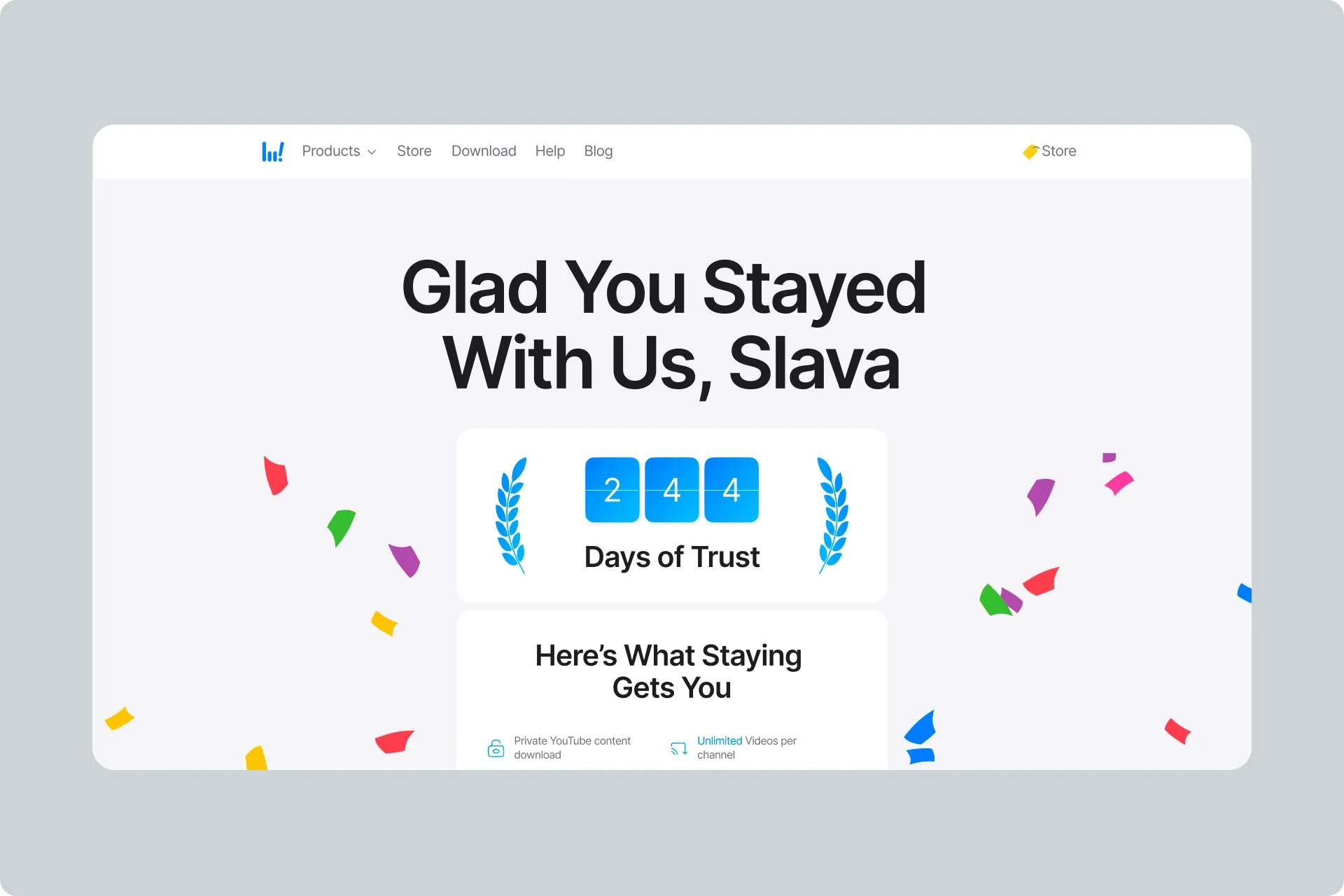 4K Download subscription loyalty screen