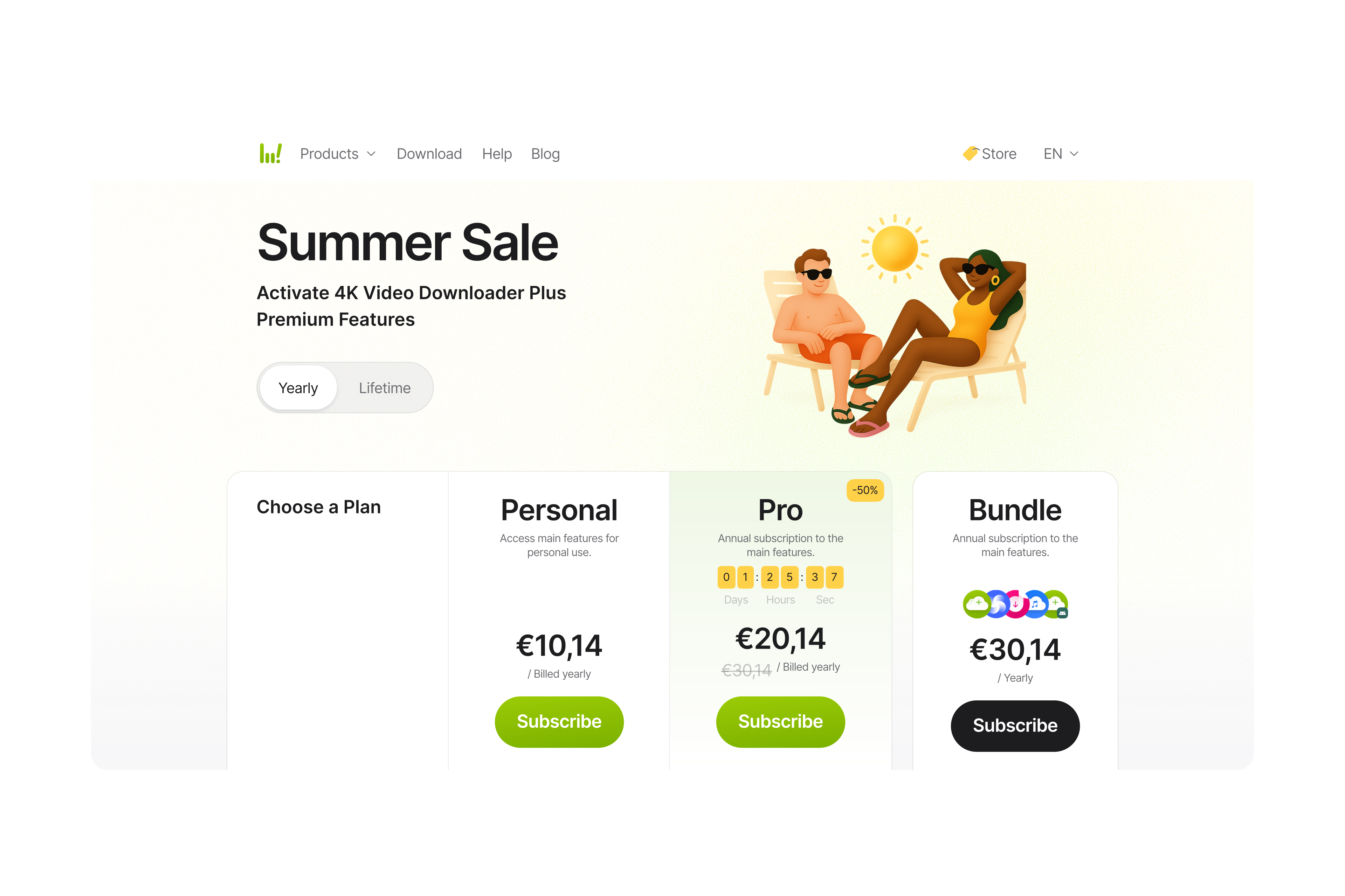 4K Download — Tarifseite für Abonnements