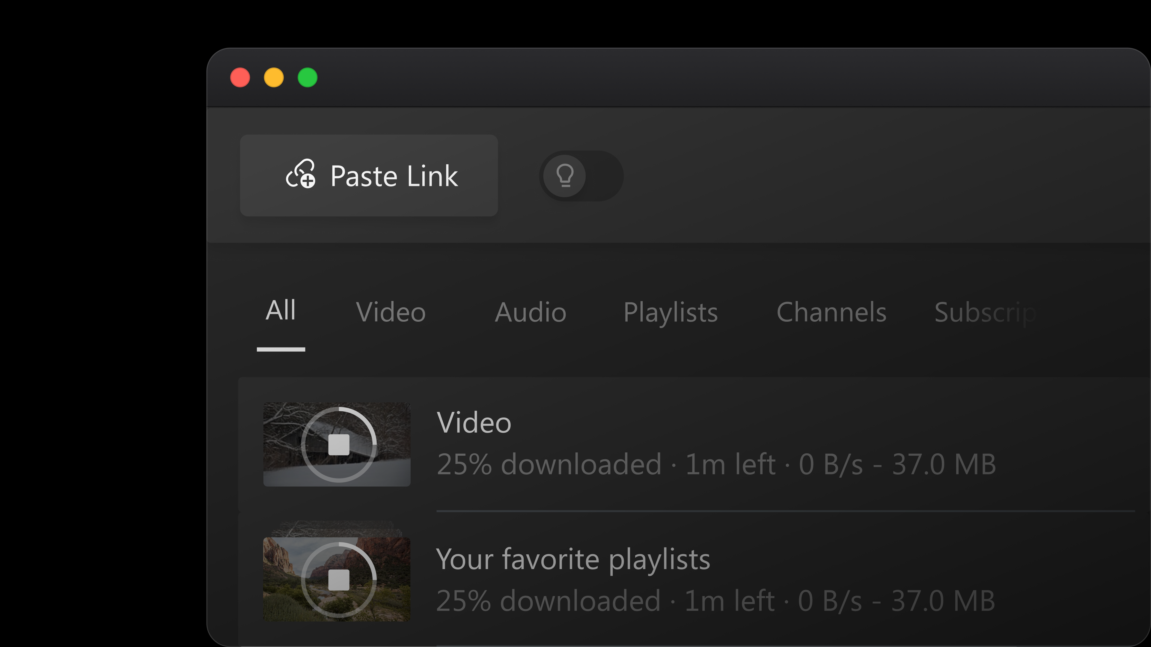 4K Download — überarbeitete App-Oberflächen, Beispiel 2