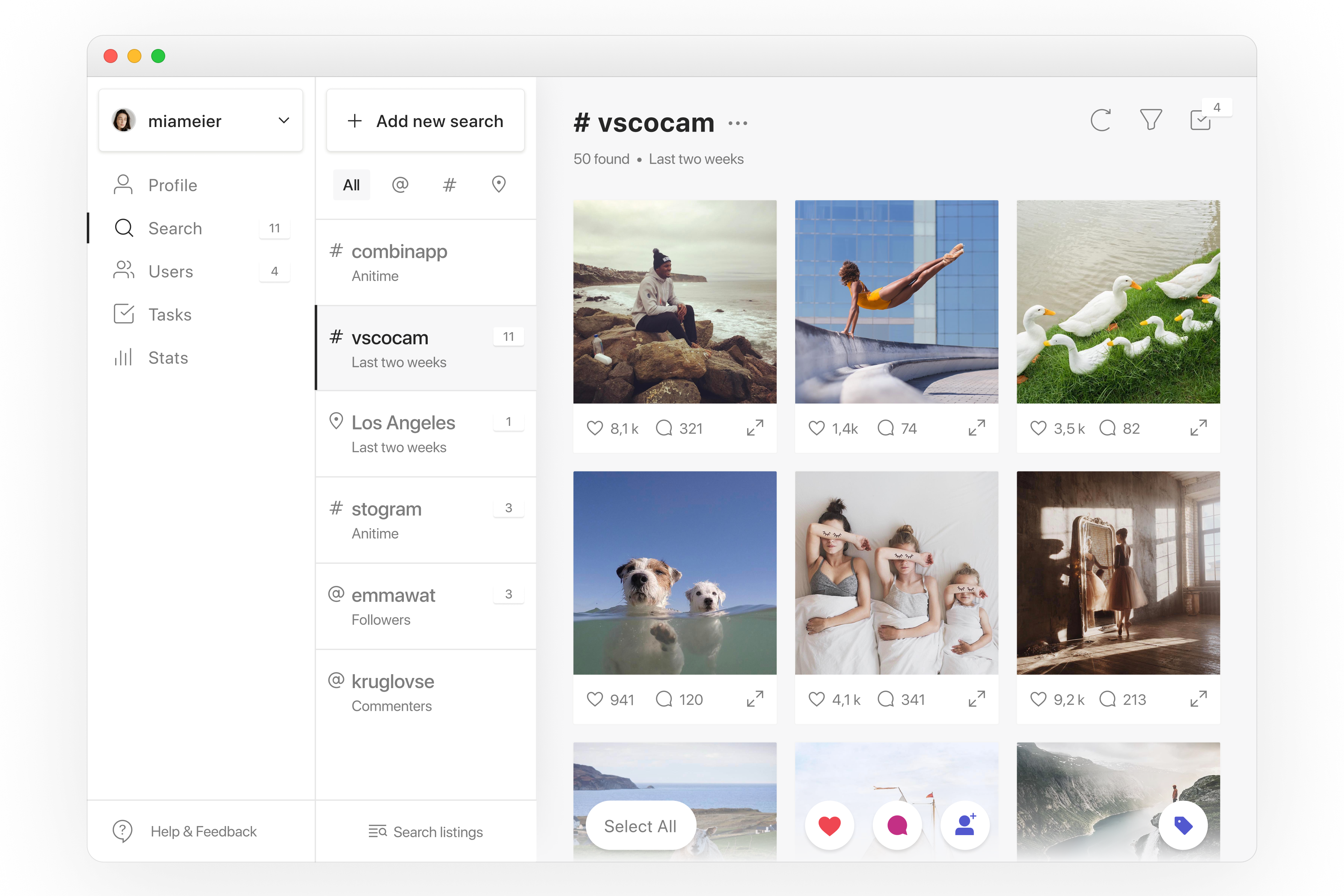 Combin Growth — Instagram-Suchergebnisse und Aktionen zum Reichweitenaufbau