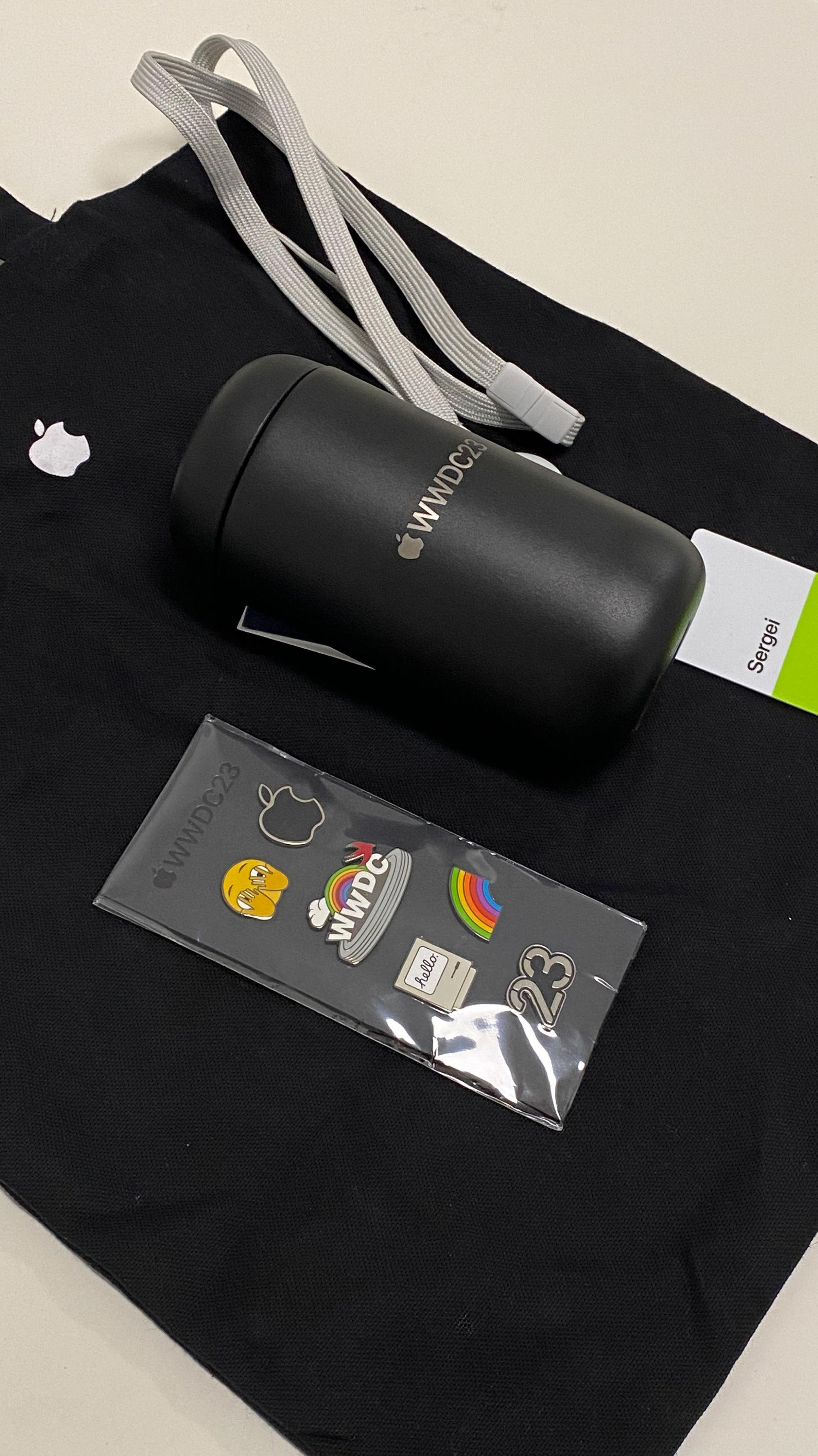 WWDC badge and registration area
